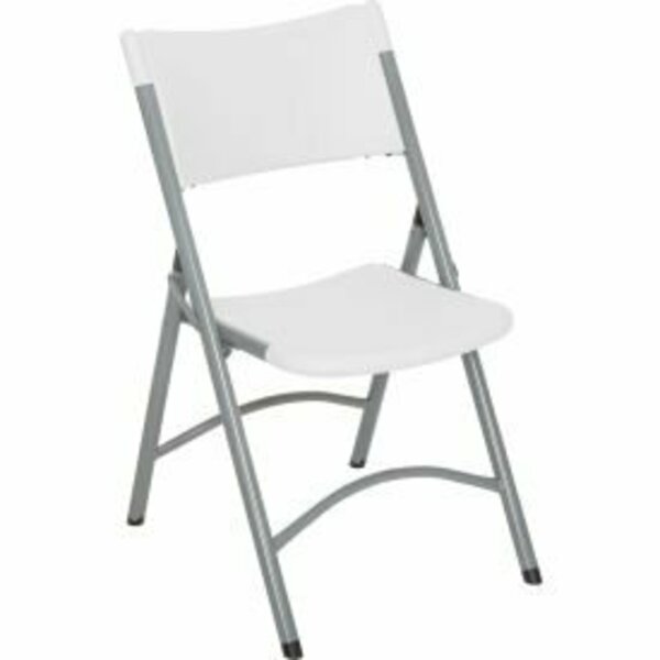 National Public Seating Interion Folding Chair With Mid Back, Resin, White INT-611